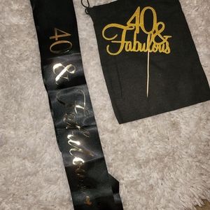 NWT 40th Bday Bundle Cake Topper plus Sash